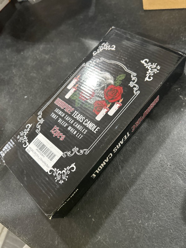 Photo 1 of YOROXRG 12PCS 10-Inch Black Bleeding Taper Candles,Vampire Tears Taper Candles- Unscented Ideal for Halloween, Christmas, Rituals, and Themed Party Decor