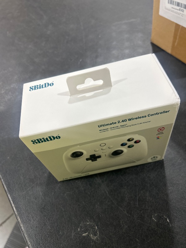 Photo 1 of 8Bitdo Ultimate 2.4G Wireless Controller, Hall Effect Joystick Update, Gaming Controller with Charging Dock for PC, Android, Steam Deck & Apple (White)