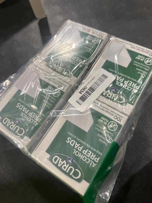 Photo 1 of CURAD Alcohol Prep Pads (Pack of 4 Boxes) 400 Pieces of Medium Isopropyl Alcohol Wipes Individually Wrapped First Aid Alcohol Swabs for Cuts & Scrapes; for General Cleansing