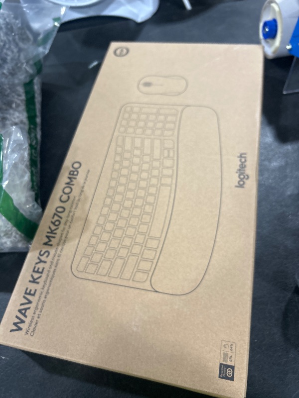 Photo 1 of Logitech Wave Keys MK670 Combo, Wireless Ergonomic Keyboard with Signature M550 L Wireless Mouse, Comfortable Natural Typing, Bluetooth, Logi Bolt, for Multi-OS, Windows/Mac - Graphite