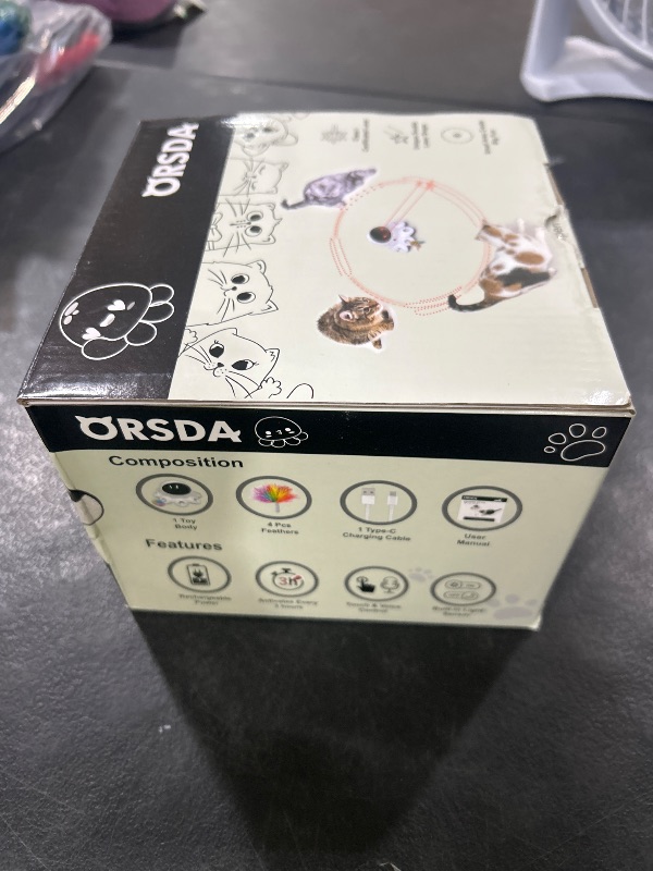Photo 1 of ORSDA Cat Laser Toy, 2-in-1 Interactive Automatic Motion Activated Moving 8 Holes Whack A Mole Feather, USB Rechargeable Electronic Smart Sensor Kitten Toys for Indoor Exercise