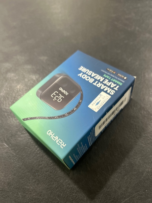 Photo 1 of RENPHO Smart Body Measuring Tape, Rechargeable Tape Measure with LED Display, Measuring Tape for Body Measurements with App for Weight Loss & Fitness Shape, Retractable, 60in /150cm, Black