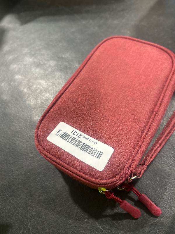 Photo 1 of FYY Electronic Organizer, Travel Cable Organizer Bag Pouch Electronic Accessories Carry Case Portable Waterproof Double Layers All-in-One Storage Bag for Cable, Cord, Charger, Phone, Earphone Wine Red