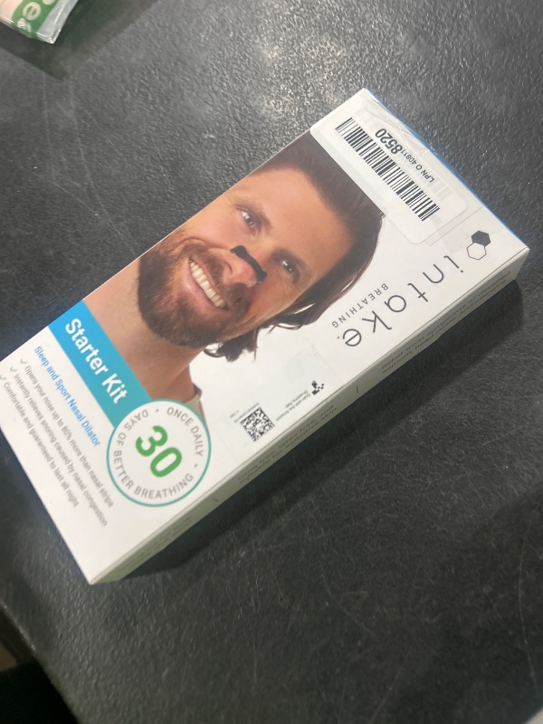 Photo 1 of Intake Breathing Nasal Strip Starter Kit (30 Count, Black) - Boost Oxygen Intake, Reduce Snoring, Improve Sleep Quality - Sweat Resistant, Skin Safe Nasal Strips - Extra Strength Snoring Solution