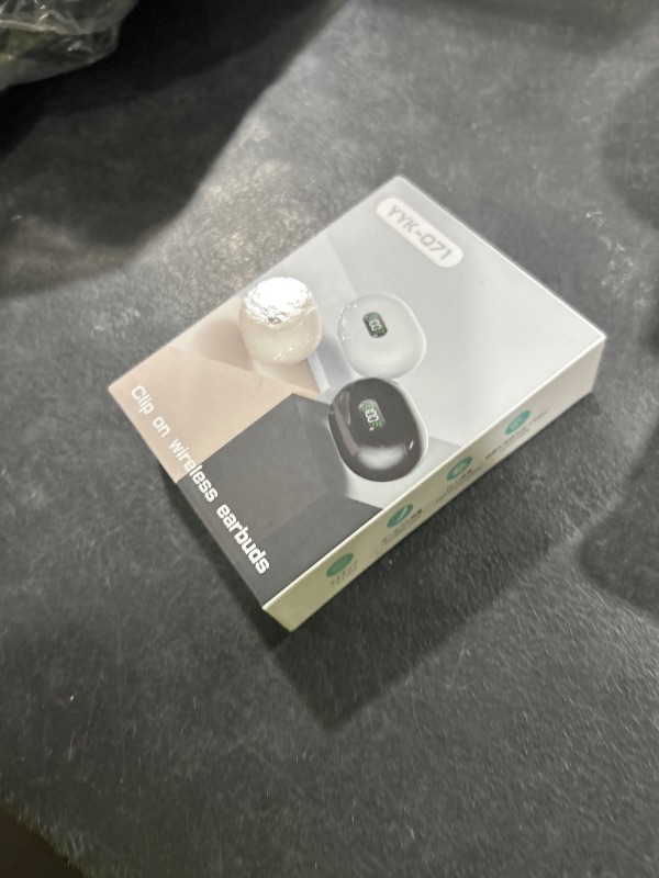 Photo 1 of Clip On Earbuds Bluetooth 5.3 Wireless Earbuds Open Ear Bone Conduction Headphones Sport Earphones with LED Digital Display Charging Case Built-in Mic IPX7 Waterproof for Running Fitness Elegant Grey