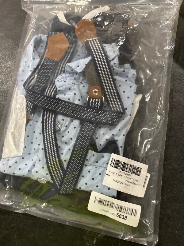 Photo 1 of YALLET Toddler Baby Boy Outfits 1-5T Boys Suits Gentleman Short Sleeve Button Shirts+Bowtie+Suspender Shorts Formal Clothes