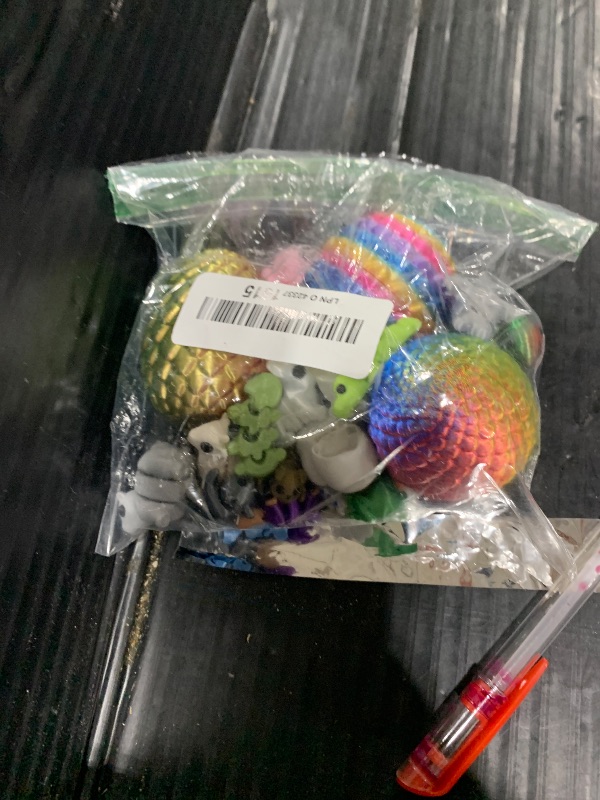 Photo 1 of 4 Pcs 3D Printed Micro Dragon Eggs with 40 Mini Animal Figurines Inside,Christmas and Birthday Gifts, Executive Desk Decor