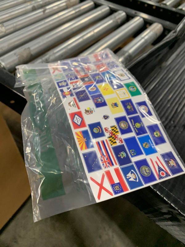 Photo 1 of 1/2 Inch Tall Sheet of All 50 US State Flags Stickers (Set United States US Fifty Vinyl Decal for Scrapbooking Made in USA (.5 inch Tall)