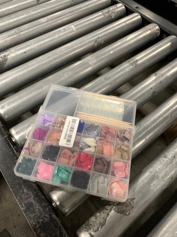 Photo 1 of FANDAMEI Press on Nails, 24 Colors 576PCS Press on Nails Short Square Matte Glossy. Glitter Nails Short Round. Natural Fit Lightweight Fake Nails Natural for Nail Art