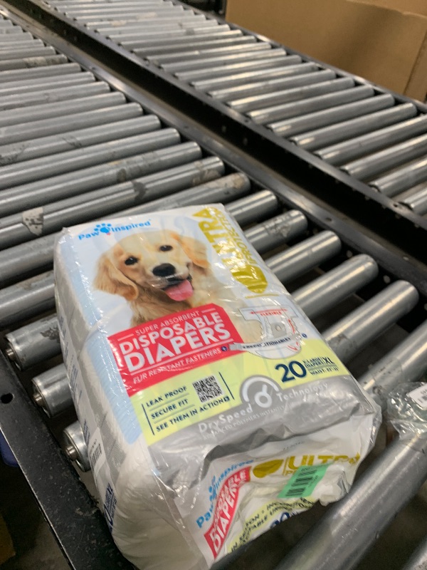 Photo 1 of Paw Inspired 20ct Disposable Dog Diapers | Female Dog Diapers Ultra Protection | Diapers for Dogs in Heat, Excitable Urination, or Incontinence (X-Large)