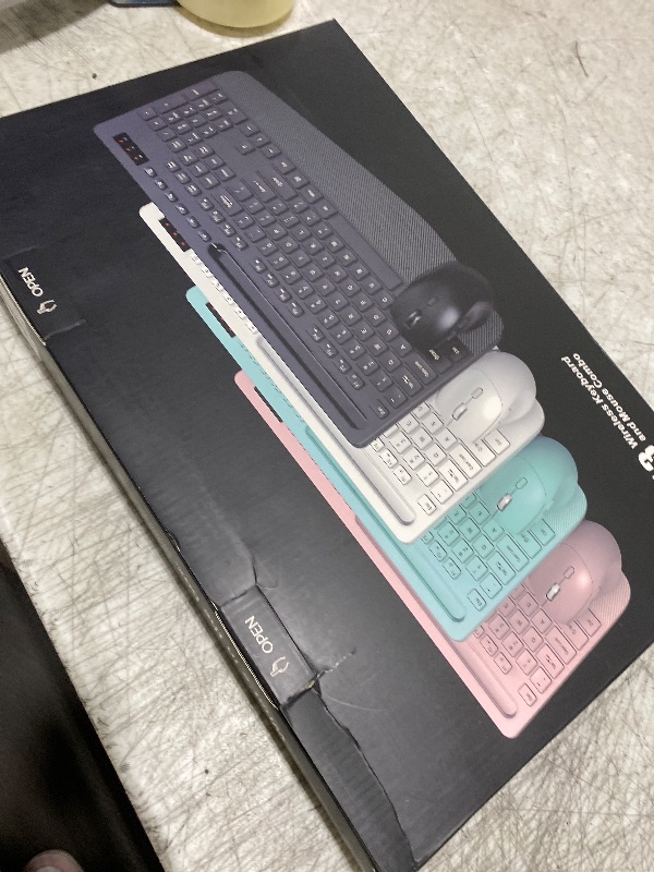 Photo 1 of Wireless Keyboard and Mouse Combo - Full-Sized Ergonomic Keyboard with Wrist Rest, Phone Holder, Sleep Mode, Silent 2.4GHz Cordless Keyboard Mouse Combo for Computer, Laptop, PC, Mac, Windows