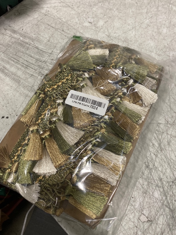 Photo 1 of BEL AVENIR Tassel Fringe Trim 6.5 Yard x 3.54 Inches Luxury Hand Knitting Tassel Fringing Trimmings (Dark Coffee)