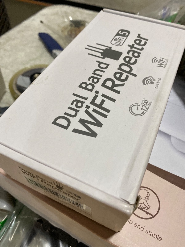 Photo 1 of WiFi Extender, WiFi Extender Signal Booster Dual-Band(5.8G&2.4G) Wireless Repeater Coverage to 12880 sq. ft & 105 Devices, 1-Tap Setup, Supports Ethernet Port, Faster Speed