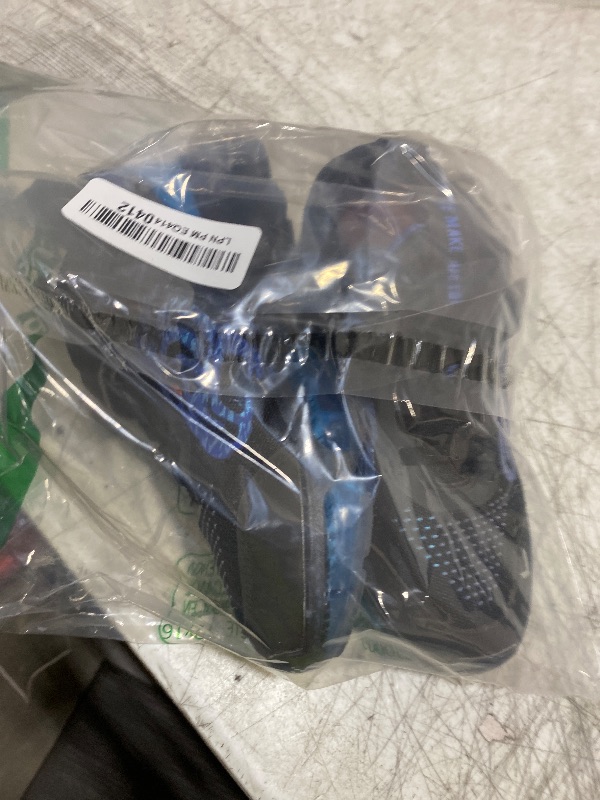 Photo 1 of JMFCHI Boys Girls Kids' Sneakers Knitted Mesh Sports Shoes Breathable Lightweight Running Shoes for Kids Fashion Athletic Casual Shoes Blue 13 Little Kid Black/Energy Blue-8167