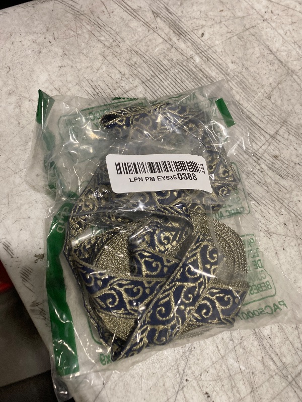 Photo 1 of PH PandaHall 10 Yards Jacquard Ribbon 3/4 inch Blue Embroidery Jacquard Trim Ethnic Woven Trim Vintage Floral Jacquard Ribbon for Sewing Clothing Handmade Bag Decoration