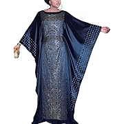 Photo 1 of HD African Dresses for Women Fashion Beading Rhinestone Kaftan Maxi Dress

