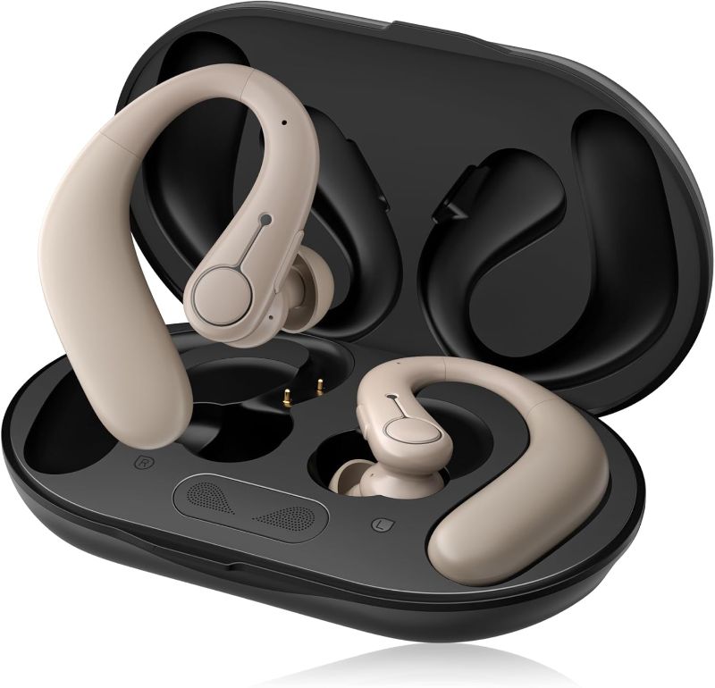 Photo 1 of Hearing Aids, Hearing Aids for Seniors with Bluetooth, Rechargeable Hearing Aid with Noise Cancellation, 5-Level Button Volume Control, OTC Hearing Amplifier for Moderate Hearing Loss, Clear Sound