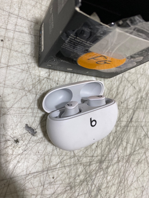 Photo 1 of Beats Studio Buds - True Wireless Noise Cancelling Earbuds - Compatible with Apple & Android, Built-in Microphone, IPX4 Rating, Sweat Resistant Earphones, Class 1 Bluetooth Headphones - White