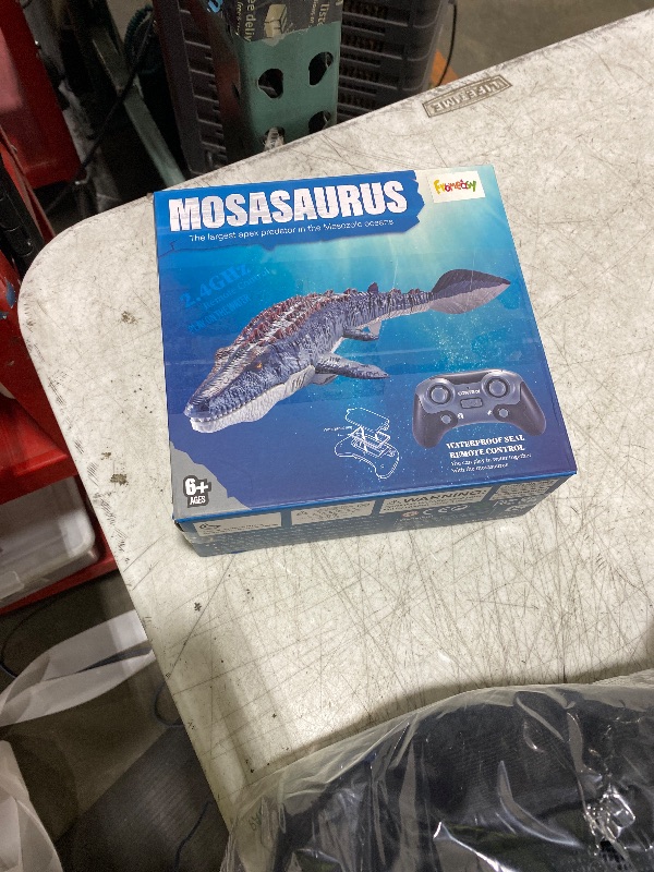 Photo 1 of fromeasy Remote Control Dinosaur Toys for Kids 3 4 5 6 7, Mosasaurus Diving Toys RC Boat with Light and Spray Water for Swimming Pool Lake Bathroom Ocean Protector Bath Toys