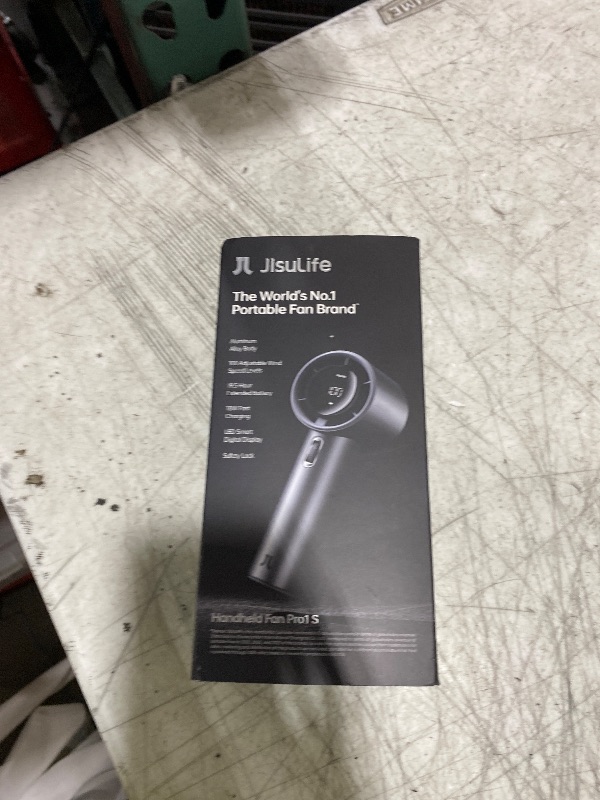 Photo 1 of JISULIFE Handheld Fan Pro Series - Extreme Cooling Output: 1-100 Speed Scroll Wheel, Metal Body, Digital Display, 1.5H Fast Charge, 5000mAh-Portable Fan for Travel Outdoor, Gifts for Women Men(Grey)