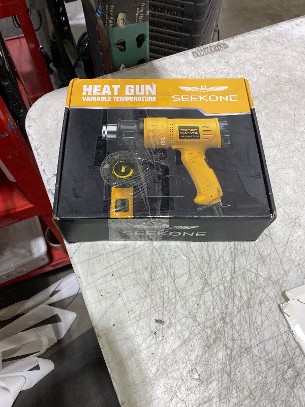 Photo 1 of SEEKONE Heat Gun 1800W 122?-1202??50?- 650??Fast Heating Heavy Duty Hot Air Gun Kit Variable Temperature Control Overheat Protection with 4 Nozzles for Crafts, Shrinking PVC, Stripping Paint(5.2FT)