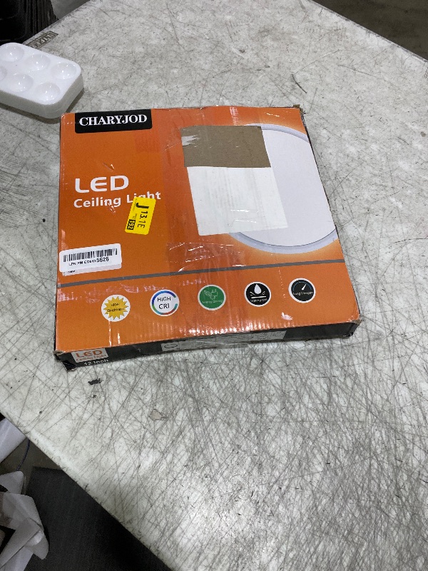 Photo 1 of CHARYJOD LED Flush Mount Ceiling Light Fixture, 12Inch 24W Led Ceiling Light 5000K 2300LM Ultra Thin Flat Surface Panel Light Low Profile Ceiling Light for Bedroom Kitchen Bathroom Garage Living Room