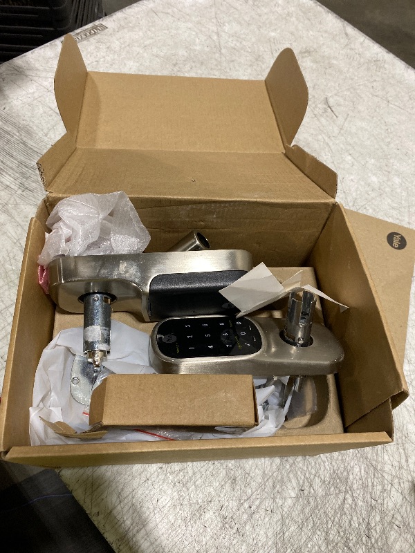 Photo 1 of Yale Assure Lever Entry Door Lock with Wi-Fi Connected Touchscreen, Satin Nickel Smart Keypad Door Lock with Handle and Back-Up Key, YRL226-WF1-619