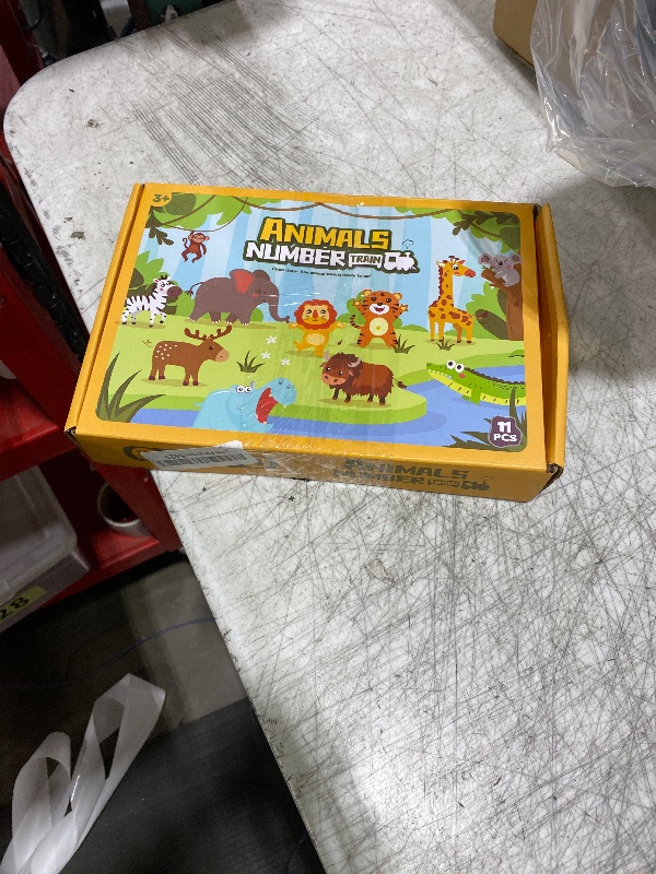 Photo 1 of EDUJOY Toddler Toys for 2-3 Year Old Boy, Wooden Animal Train Set, Montessori Toys for 2 3 Year Old Boy Christmas Birthday Gifts, Learning Activities for Toddlers 2-4 Years Girl Age 2 3