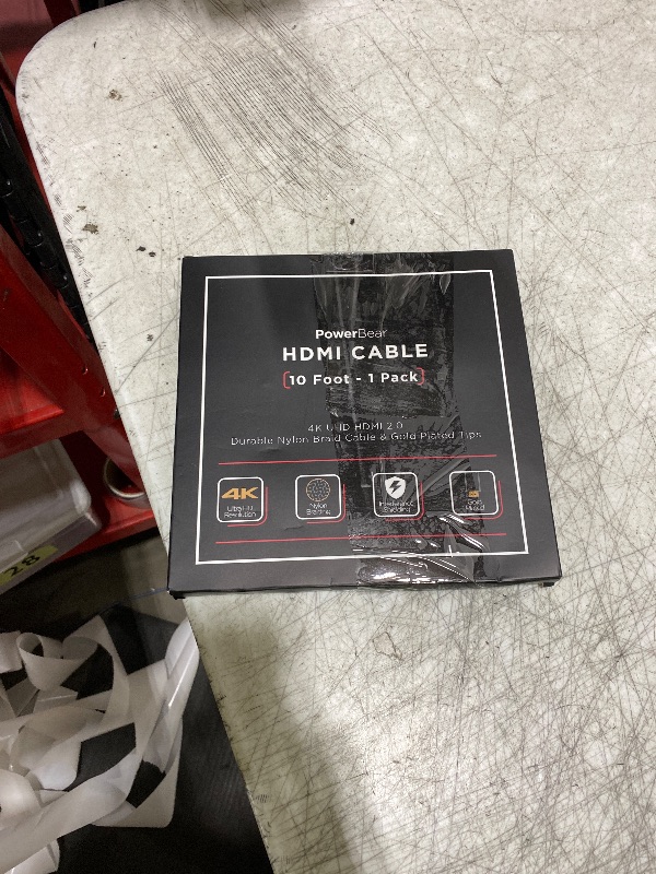 Photo 1 of PowerBear 4K HDMI Cable 10 ft | High Speed Hdmi Cables, Braided Nylon & Gold Connectors, 4K @ 60Hz, Ultra HD, 2K, 1080P, ARC & CL3 Rated | for Laptop, Monitor, PS5, PS4, Xbox One, Fire TV, & More