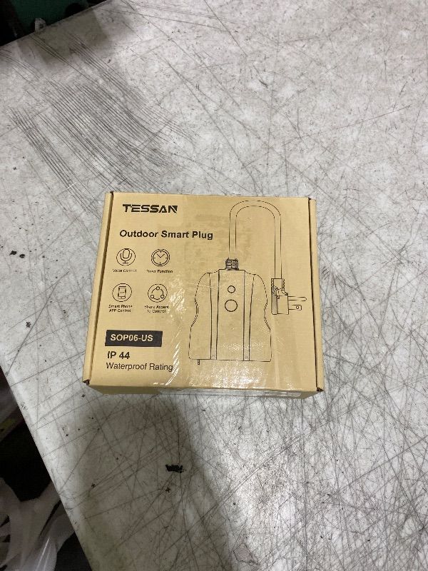 Photo 1 of Outdoor Smart Plug Waterproof, TESSAN Smart WiFi Outlet Compatible with Alexa, Google Assistant, 2 Individual Sockets Outside Power Strip with Switch, 2.4GHz Wi-Fi Only, for Lights and 2HP Pool Pump