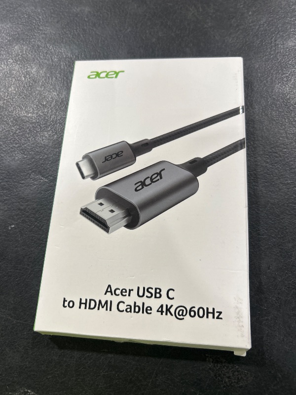 Photo 1 of Acer USB C to HDMI Cable for Home Office 6.6FT (4K@60Hz), High-Speed Type C to HDMI 2.0 Braided Cord, Thunderbolt 4/3 Compatible with MacBook, iPhone 16/15 Pro/Max, iMac, iPad Pro, Galaxy S24, Surface