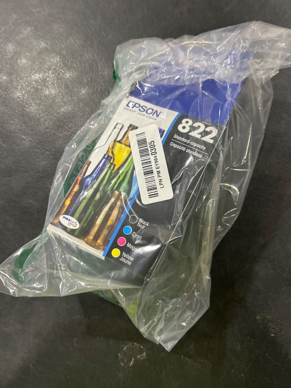 Photo 1 of EPSON 822 DURABrite Ultra Ink Standard Capacity Black & Color Cartridge Combo Pack (T822120-BCS) Works with WorkForce Pro WF-3820, WF-3823, WF-4820, WF-4830, WF-4833, WF-4834