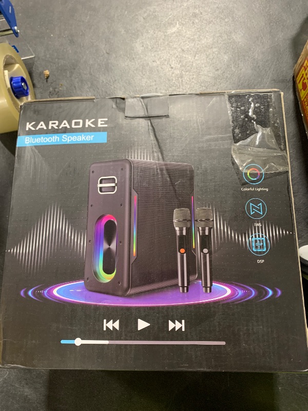 Photo 1 of Zeelink Karaoke Machine with Two Wireless Microphones, Powerful Portable Bluetooth Speaker for Adults, PA System with 2 Voice Mode, LED Lights, Supports BT/TWS/AUX/USB/TF for Party