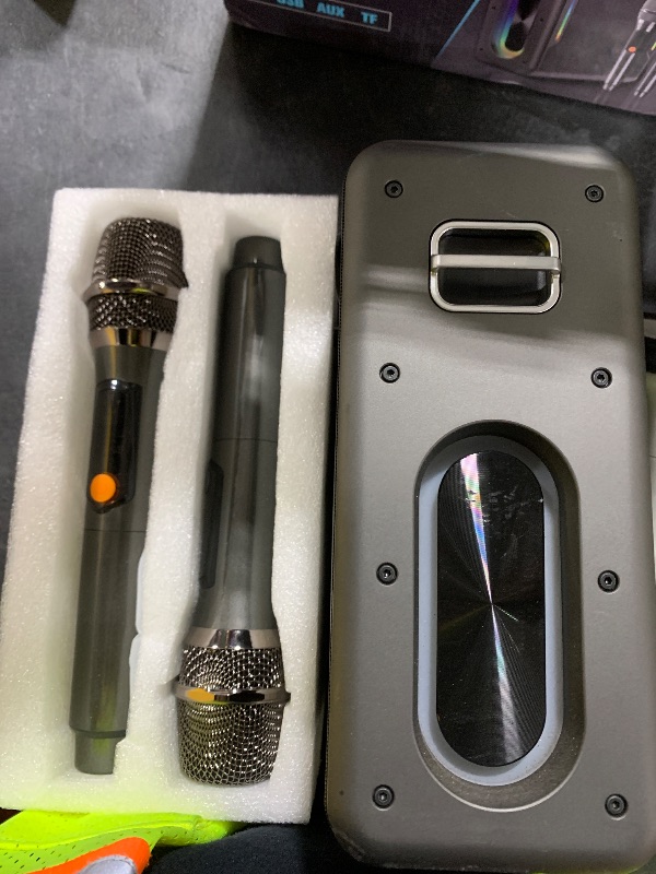 Photo 1 of Zeelink Karaoke Machine with Two Wireless Microphones, Powerful Portable Bluetooth Speaker for Adults, PA System with 2 Voice Mode, LED Lights, Supports BT/TWS/AUX/USB/TF for Party