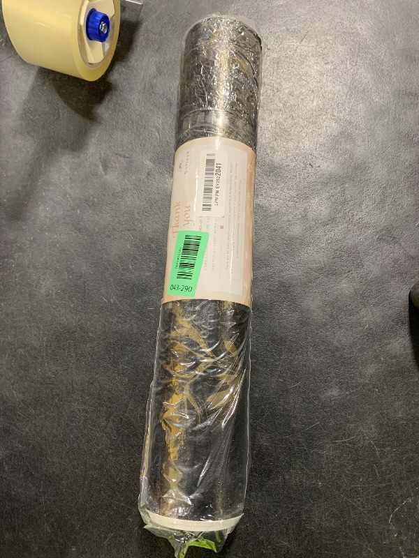 Photo 1 of Safiyya Peel and Stick Modern Wallpaper Floral Birds Contact Paper Black and Gold Wallpaper Boho Removable Self Adhesive Wall Paper Vinyl Rolls 118"x17.3"