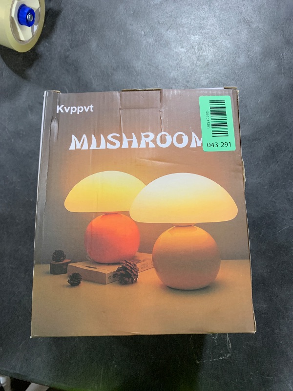 Photo 1 of kvppvt Cute Small Mushroom Lamp, PE Lampshade, Ceramic Spherical Base, Adjustable Light Color and Brightness, Safe USB Powered, Energy-Saving LED Mushroom Light for Bedroom Living Room (Orange)