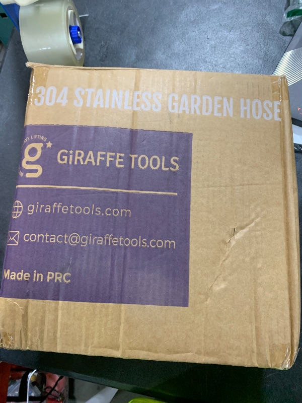 Photo 1 of Girafe Tools Garden Hose 75ft x 5/8", 304 Stainless Steel Metal Water Hose, No Kink Garden Water Hose with 9 Pattern Spray Nozzle, Flexible, Lightweight, Kink Free Hose for Yard, Outdoor