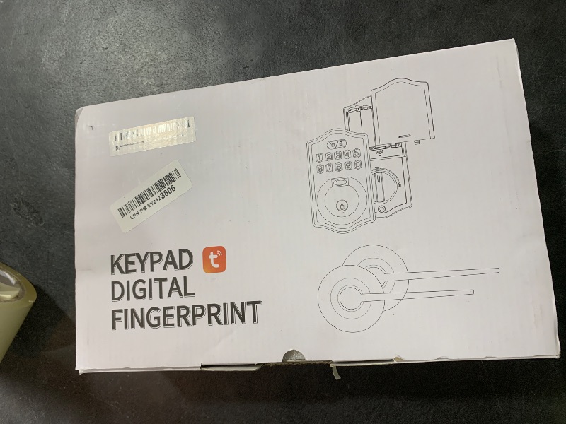 Photo 1 of keyless Entry Door Lock deadbolt with Handle Set- Front Door Fingerprint Smart Locks with 2 Lever Handles-Electronic Keypad Code Deadbolt -App Control, Digital Password,Auto Lock,Easy to Install