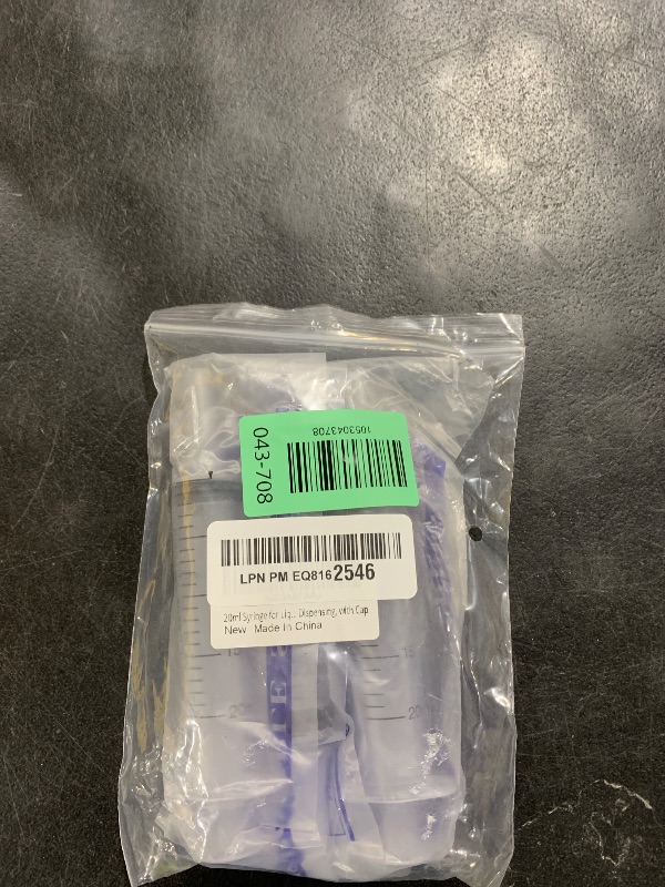 Photo 1 of 20ml Syringe for Liquid, Oral, Scientific Labs, Measurement, Dispensing, with Cap- 3 Pack 20ml Syringes
