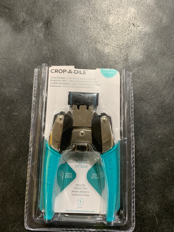 Photo 1 of We R Memory Keepers, Crop-A-Dile Corner Chomper Punch, Teal, Comfort Handle, for .25"-.5" Corner Rounder, Crafting and Scrapbooking Tool, Compatible for Most Cardstock Paper, Leather, Fabric and More