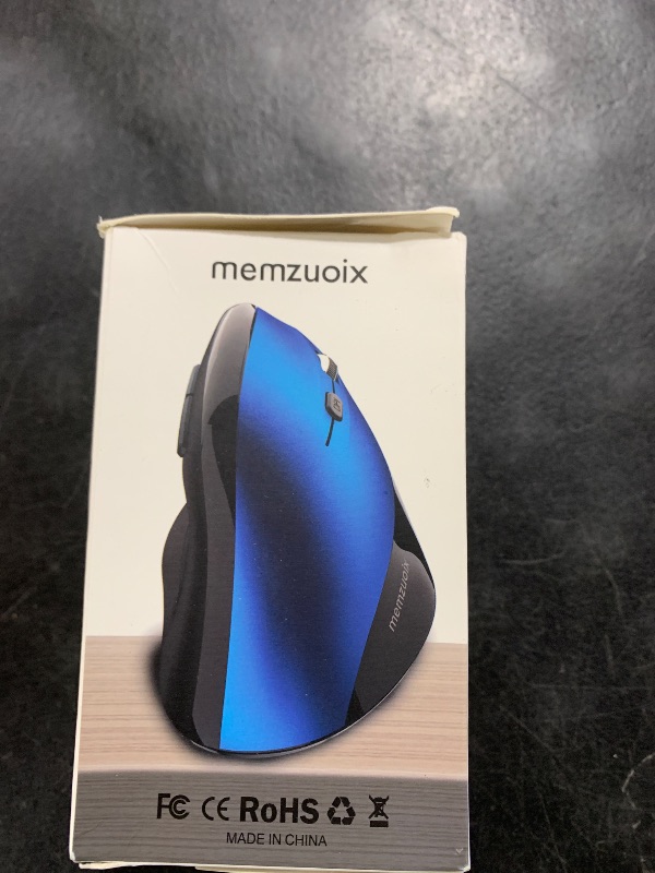 Photo 1 of memzuoix Ergonomic Mouse Wireless,2.4G Optical Cordless Mice with 800/1200/1600 DPI,Vertical Computer Wireless Mouse for Laptop, Mac,PC,Desktop (for Right Hand, Large),Blue Mouse
