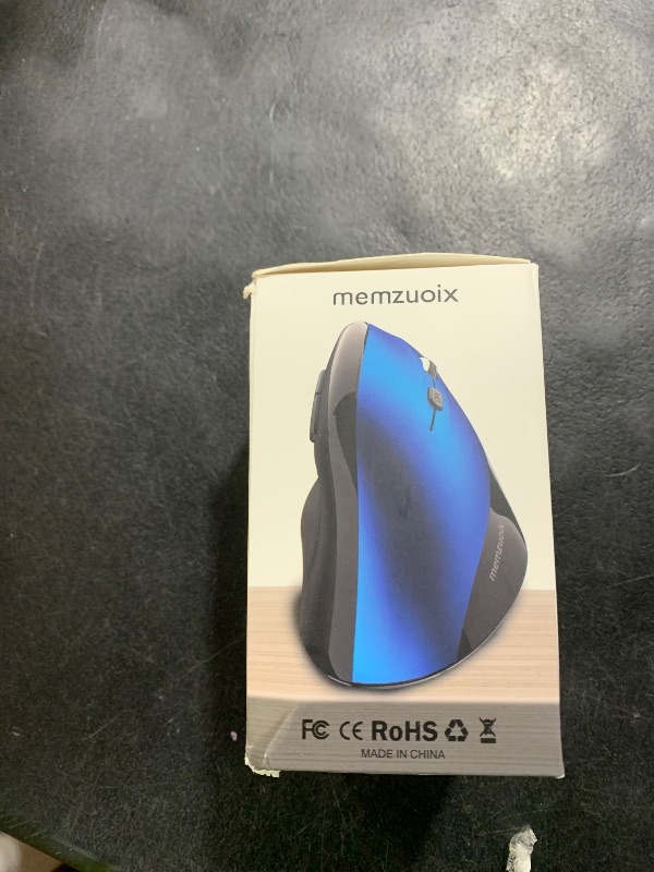 Photo 1 of memzuoix Ergonomic Mouse Wireless,2.4G Optical Cordless Mice with 800/1200/1600 DPI,Vertical Computer Wireless Mouse for Laptop, Mac,PC,Desktop (for Right Hand, Large),Blue Mouse
