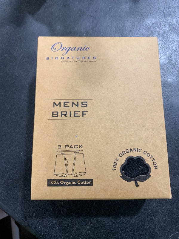 Photo 1 of Organic Signatures 3-pack Soft Comfortable Mens 100% Organic Cotton Boxer Briefs (2X-Large, Black)