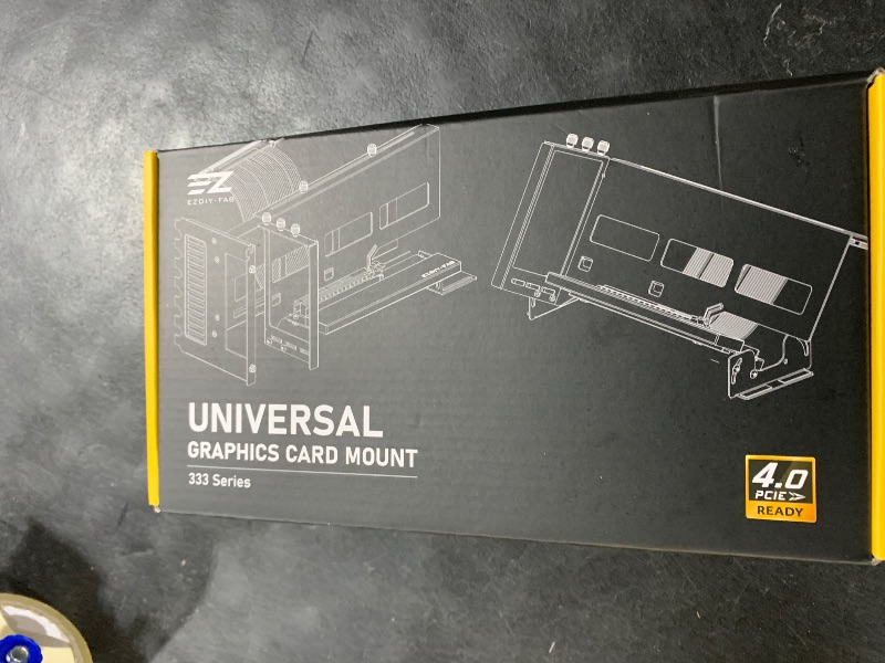 Photo 1 of EZDIY-FAB PCIe 4.0 GPU Mount Bracket with ARGB LED Module, Multi-Angle Adjustment with Riser Cable, Compatible to RTX4090, 4080, 4070ti- Black