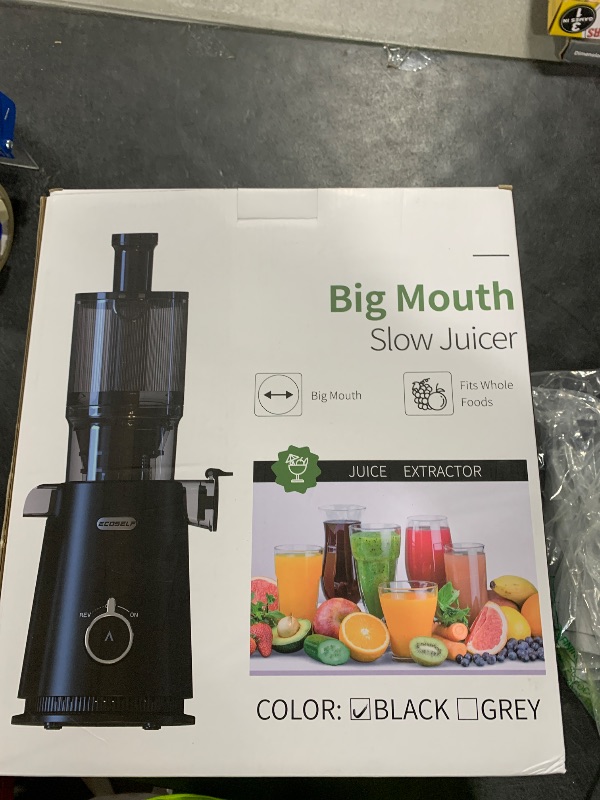 Photo 1 of ECOSELF Juicer Machines Easy to Clean, with Wide Mouth & Large Feed Chute, Professional Cold Press Juicer For Whole Fruits & Vegetables, Self Feeding for Juice Extractor Machine, High Juice Yield