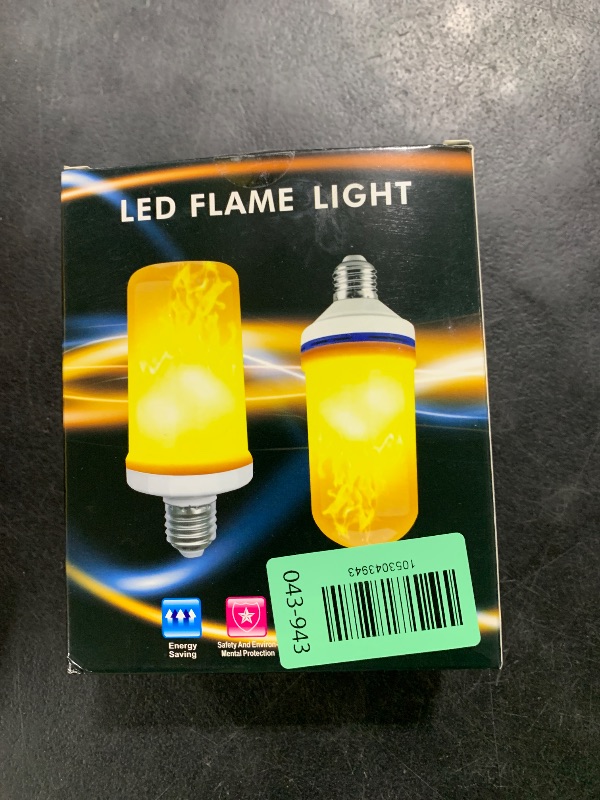 Photo 1 of LED Flame Light Bulbs (2 Pack), 4 Modes Flickering Light Bulbs with Upside Down Effect, E26 Base Realistic LED Fire Lights for Halloween Christmas Decorations, Indoor Outdoor Party Home Decor (Yellow)