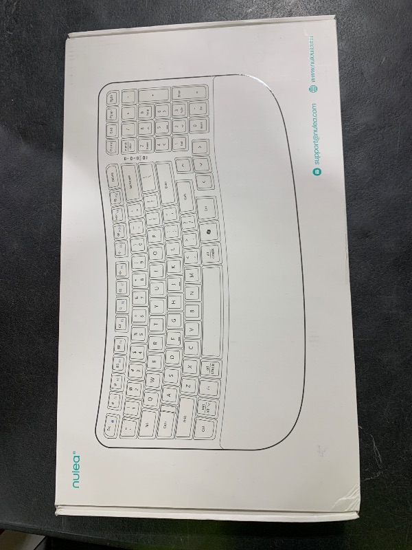 Photo 1 of Nulea RT08 Wave Keys Wireless Ergonomic Keyboard with Cushioned Palm Rest, 2.4GHz Ergo Cordless USB Computer Keyboard, Comfortable Natural Typing, for Laptop, Mac, Windows Black