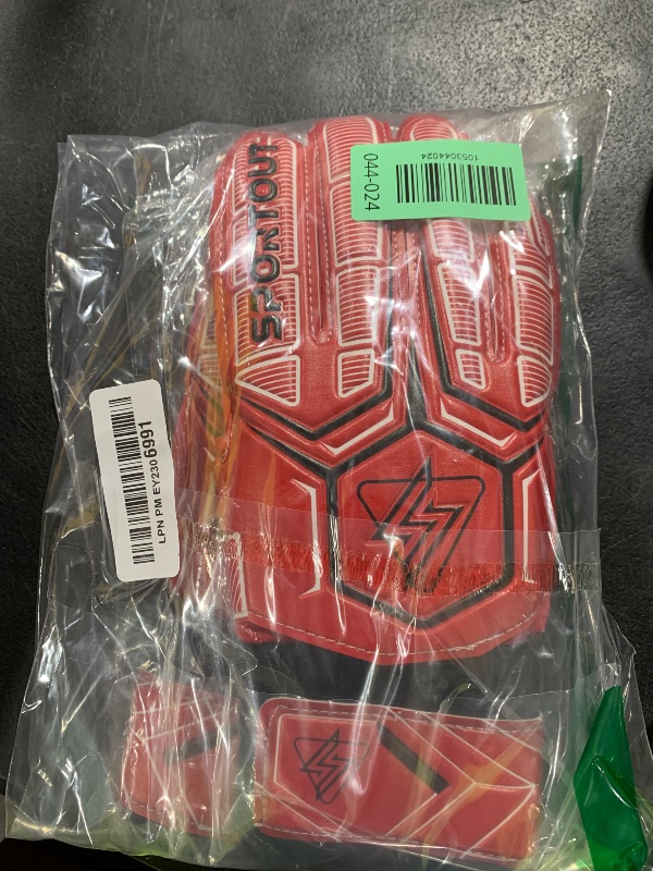Photo 1 of Sportout Goalie Gloves, Goalkeeper Gloves with Finger Protection, Breathable Soccer Goalie Gloves, 4mm Latex, for Kids Youth and Adult(Red,7)