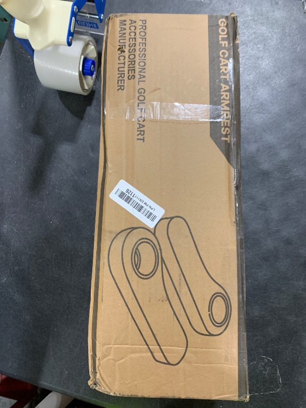 Photo 1 of HANGKUNNEE Golf Cart Armrest with Cup Holder White for Club Car, EZGO, Yamaha, No Drilling Required Golf Cart Armrest Kits for Rear Seat with 1inch and 0.78 inch Square Tube Frame