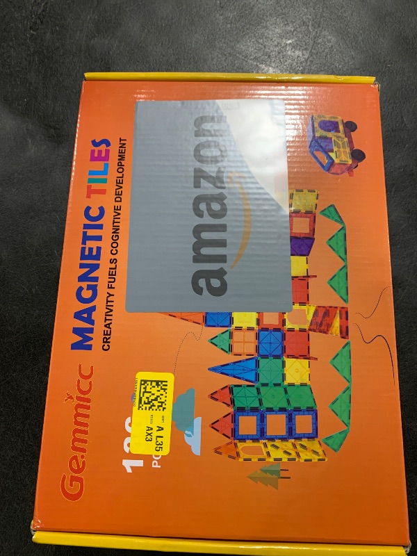 Photo 1 of Gemmicc Magnetic Tiles, Deluxe 136 PCS Building Blocks Magnet Toys for Kids,3D Magnet Puzzles Stacking Blocks for Boys Girls,Huge Set with 2 Cars